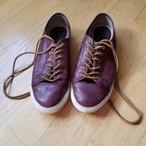 Frye Women's Leather Sneakers Size 9 Red Oxblood
